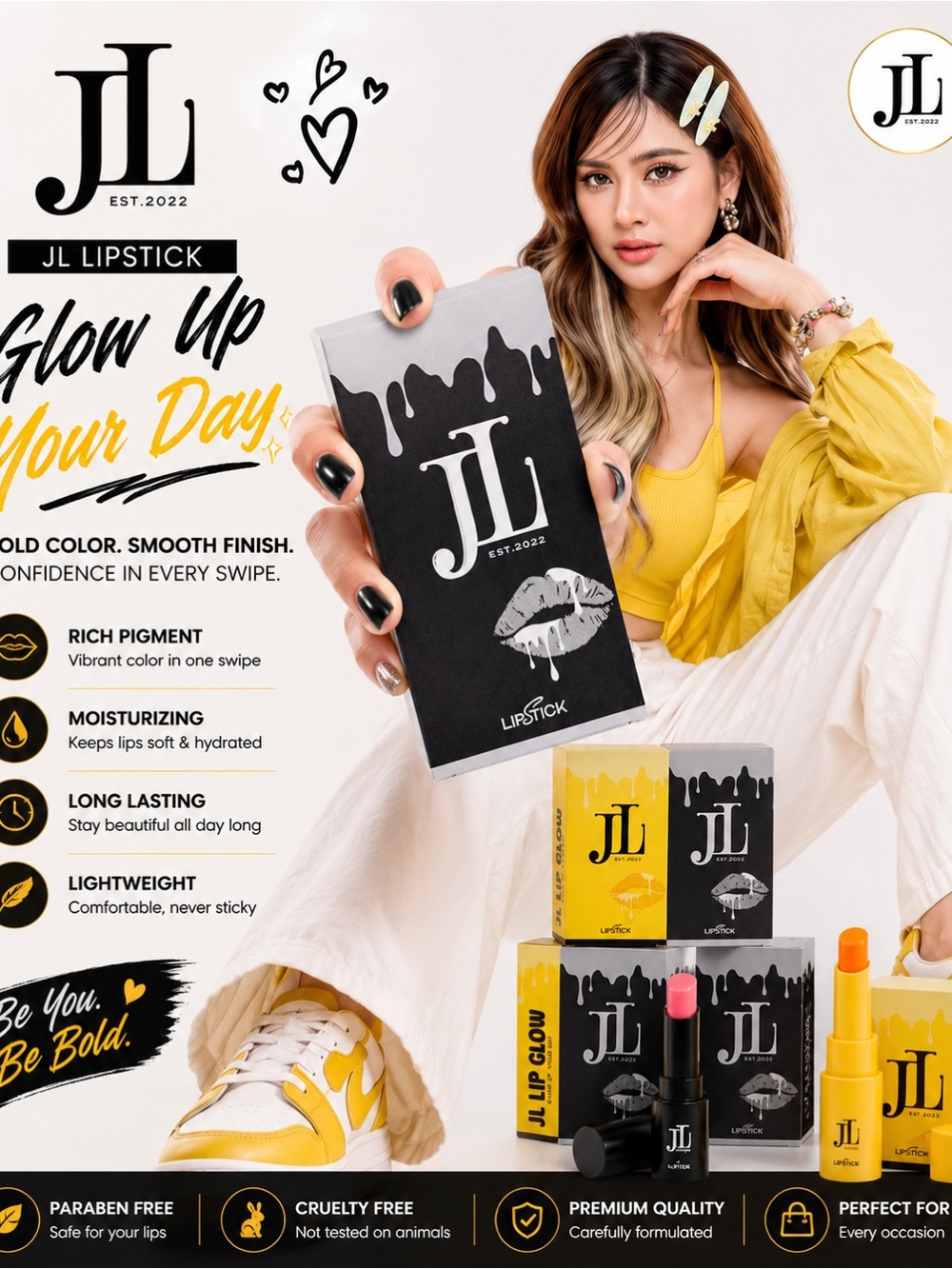 JL Lipstick Glow Up Your Day # 001 Pink